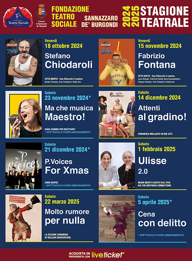 Stagione 24/25 Teatro Sociale Sannazzaro de' Burgondi (PV)