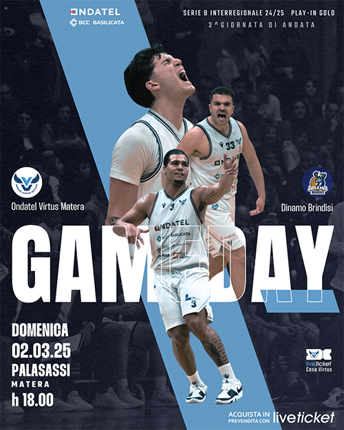 Biglietti VIRTUS MATERA vs DINAMO BASKET BRINDISI